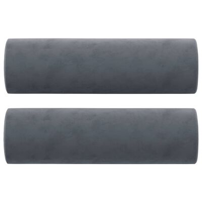 vidaXL 3-Seater Sofa with Throw Pillows Dark Gray 70.9" Velvet