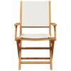 vidaXL Bistro Set Cream White Solid acacia wood, Fabric (100% polyester)