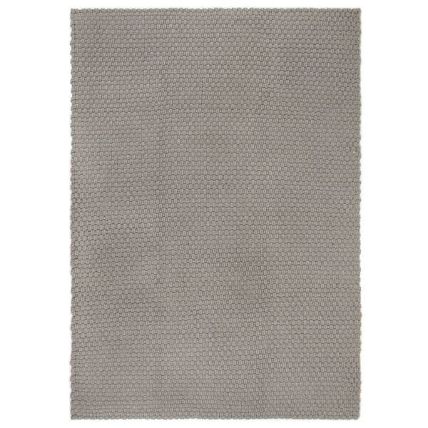 vidaXL Rug Grey Cotton 63 x 90.6 in Pattern Area Rug Rectangular
