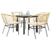 vidaXL Garden Dining Set Brown PE Rattan 4-Seater Durable