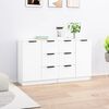 vidaXL Sideboard Set of 2 White Engineered wood Medium Sideboard