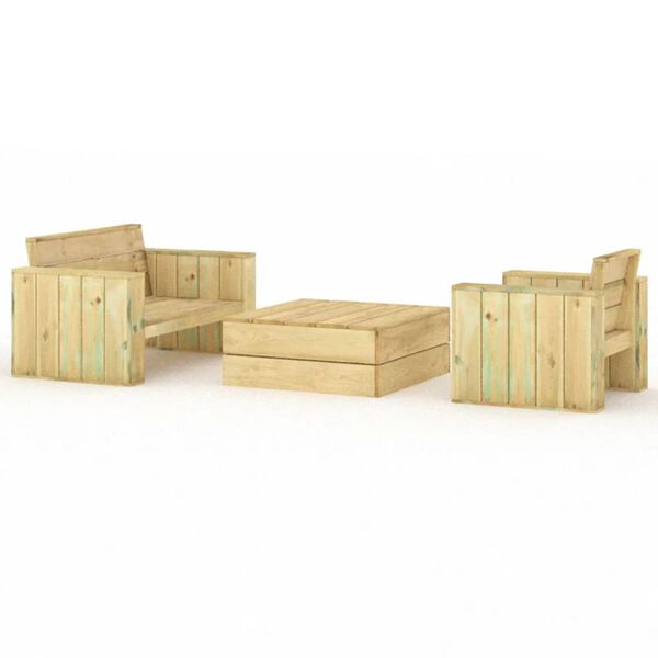 vidaXL Garden Lounge Set Brown Treated Pine Wood Large Durable