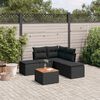 vidaXL Garden Sofa Set Black, Brown