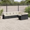 vidaXL Garden Sofa Set Black and Cream White PE rattan Large