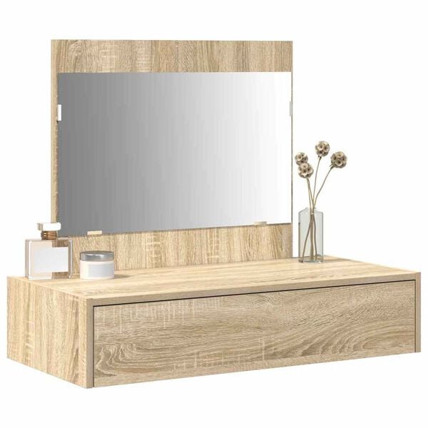 vidaXL Dressing Table Brown 32.68 x 15.75 x 27.56 in Engineered Wood