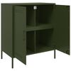 vidaXL Sideboard Olive Green Steel Medium Cabinet Rectangular
