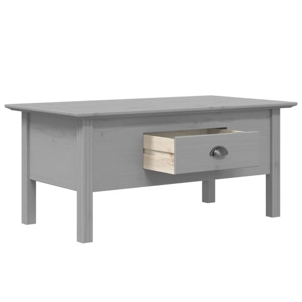 vidaXL Coffee Table Grey Solid pine wood, engineered wood, metal 39.4 in