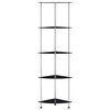 vidaXL Shelf Black Tempered glass 11.8x11.8x51.2 in Shelf Square