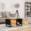 vidaXL Coffee Table Natural wood and black Solid mango wood, engineered wood