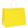 vidaXL Paper Bags 250 pcs with Handles Yellow 12.6x6.7x9.8"
