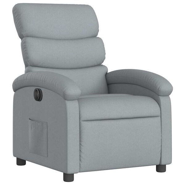 vidaXL Electric Recliner Chair Light grey Polyester, metal, wood Medium