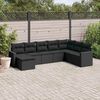 vidaXL Garden Sofa Set Black PE rattan, powder-coated steel, 100% polyester