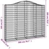 vidaXL Arched Gabion Baskets 8 pcs 78.7x11.8x160/180" Galvanised Iron