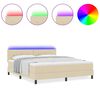 vidaXL Box Spring Bed with Mattress Cream 70.9" x 78.7" fabric