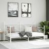vidaXL Daybed With Trundle White Steel Single to double bed conversion