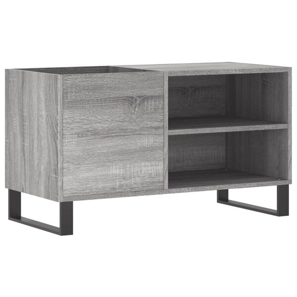 vidaXL Record Cabinet Grey Sonoma Engineered Wood, Iron Medium