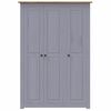 vidaXL Wardrobe Gray Solid Pine Wood Large Wardrobe Rectangular