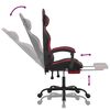 vidaXL Gaming Chair with Footrest Black and Wine Red Faux Leather