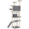 vidaXL Cat Tree Dark grey Engineered wood, plush, sisal Large Cat Tree