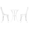 vidaXL Garden Bistro Set 3 pcs White Aluminium