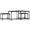 vidaXL Nesting Coffee Table Set of 3 Smoked Oak Engineered Wood
