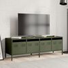 vidaXL TV Cabinet Olive Green Cold-rolled Steel Adjustable Feet