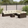 vidaXL Garden Sofa Set Brown, Cream White