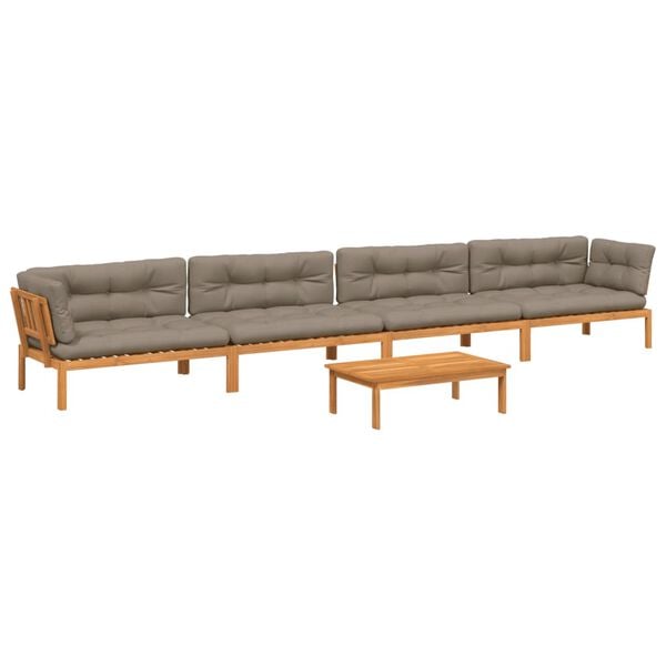 vidaXL Patio Pallet Sofa Set Natural Wood