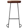 vidaXL Bar Stool Set of 2 Dark Brown Faux Leather, Metal, Canvas
