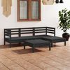 vidaXL Garden Lounge Set Black Solid pine wood 25.0 in x 25.0 in x 24.6 in