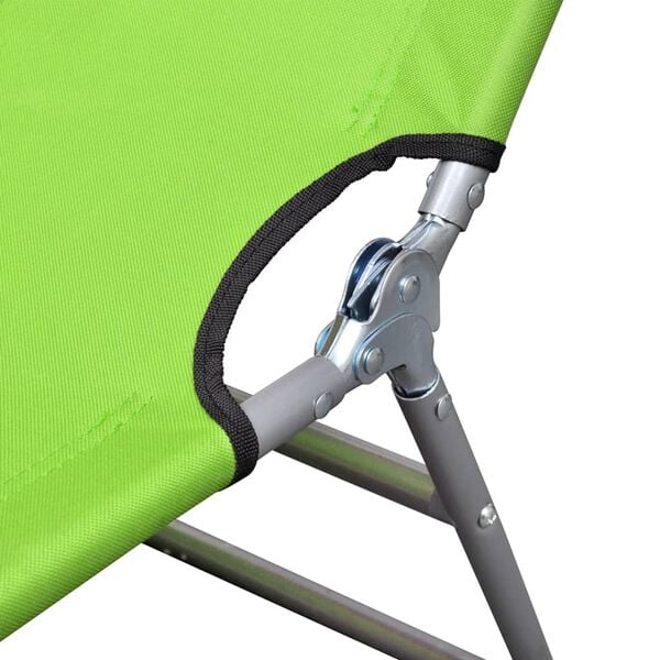 vidaXL Sun Lounger Apple Green Polyester One Size Foldable Sun Lounger