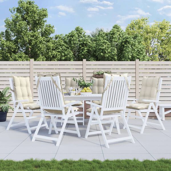 vidaXL Highback Chair Cushion Set of 6 Cream
