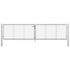 vidaXL Garden Gate Galvanised Steel 157.5x29.5" Silver