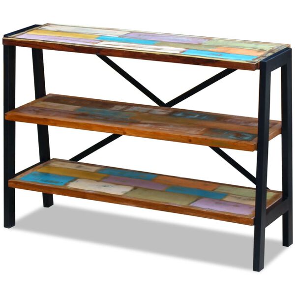 vidaXL Side Table Multicolor Reclaimed wood and steel Small