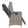 vidaXL Reclining Garden Chair Set of 2 Grey PE rattan Standard