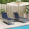 vidaXL Patio Sun Lounger Gray PE rattan Standard Adjustable Armrests