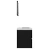 vidaXL Bathroom Furniture Set Black, White Engineered Wood, Ceramic Medium