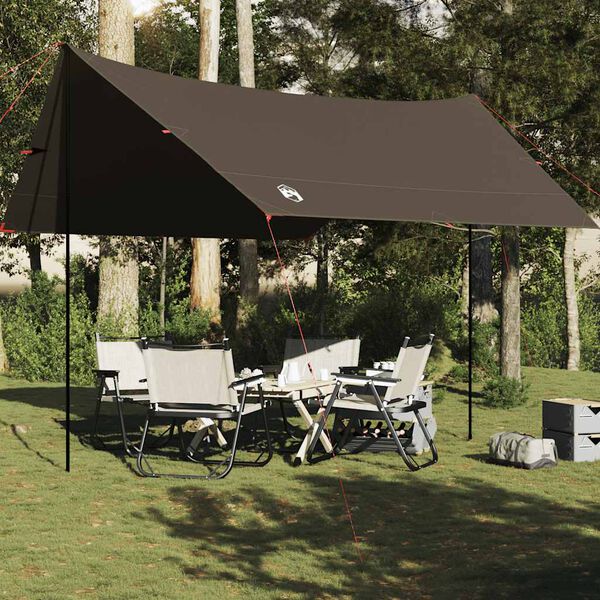 vidaXL Camping Tarp Brown 172.4x148.0x83.5" Waterproof