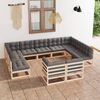 vidaXL Garden Lounge Set Natural Wood Solid pine wood, 100% polyester