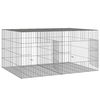 vidaXL Rabbit Cage Silver Galvanized Iron 43.3 x 31.1 x 21.3 in