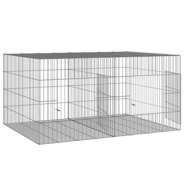 vidaXL Rabbit Cage Silver Galvanized Iron 43.3 x 31.1 x 21.3 in