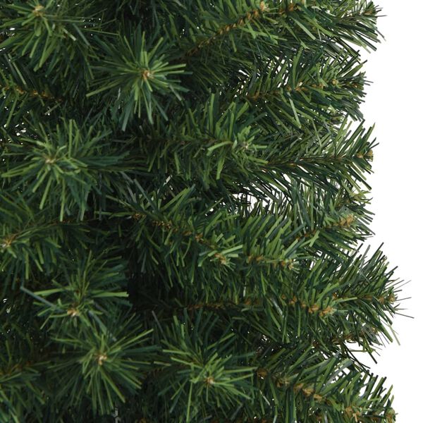 vidaXL Artificial Christmas Tree Green PVC, Steel Slim Lightweight