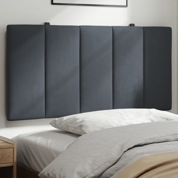 vidaXL Headboard Cushion Dark Grey Velvet (100% polyester) Small