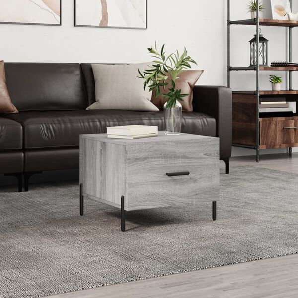 vidaXL Coffee Table Grey Sonoma Engineered Wood, Iron Standard