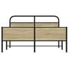 vidaXL Bed Frame Sonoma Oak Steel, Engineered wood King Size Bed Frame