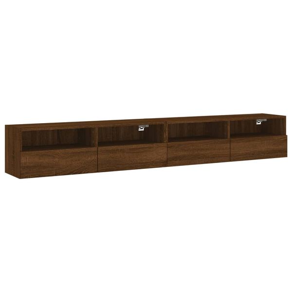 vidaXL TV Wall Cabinets 2 pcs Brown Oak 39.4x11.8x11.8" Engineered Wood
