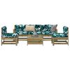 vidaXL Garden Sofa Set Natural pine Vacuum pressure treated pinewood Large