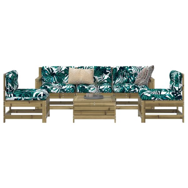 vidaXL Garden Sofa Set Natural pine Vacuum pressure treated pinewood Large