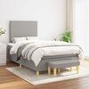vidaXL Box Spring Bed with Mattress Light grey, White