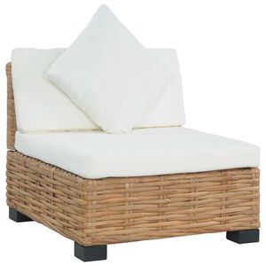 vidaXL Armless Sofa Brown and cream white Natural Rattan Compact Durable